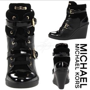 Michael Kors Skid Wedge Boots in Black